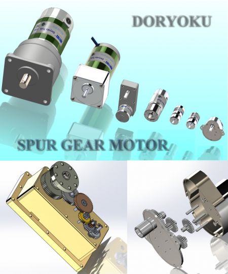 Engranaje recto de corriente continua - Motor de engranaje excéntrico de corriente continua - Bajo ruido y baja corriente.